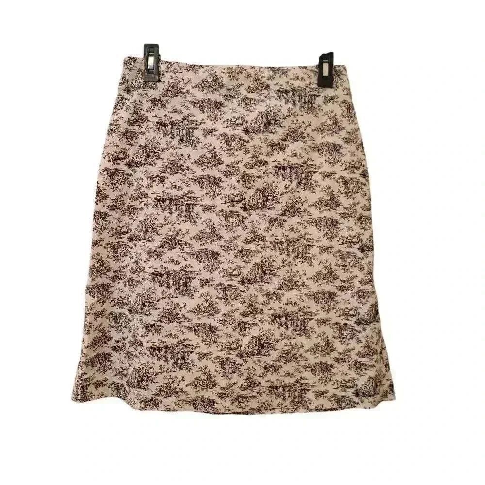 Gap Women's White & Black Floral Cotton/Spandex Straight Pencil Skirt - Picture 7 of 9